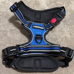 Rabbitgoo Blue and Black Dog Harness, size large, NWOT.